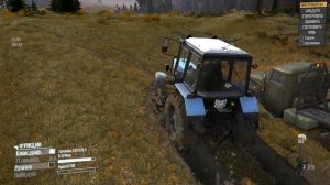 МТЗ 82 Едем вытаскивать застрявший в поле лесовоз. Игра симулятор Spintires: MudRunner