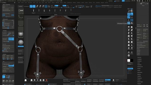 Leather Straps - Leather Harness Builder IMM Brush for ZBrush 2021 смотреть онлайн