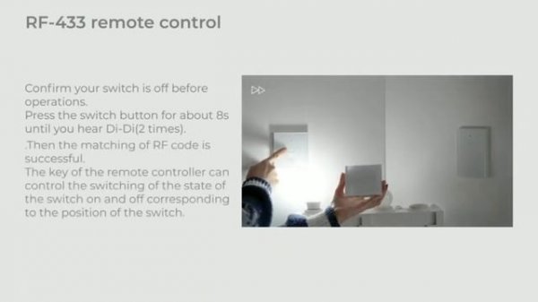 WiFi RF433 Smart Touch Wall Single Wire Smart Switch Works with Alexa and Google Home