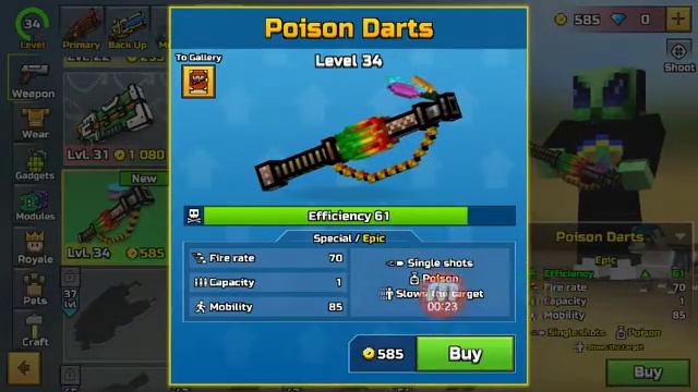 Buying Poison darts (Pixel Gun 3d) смотреть онлайн