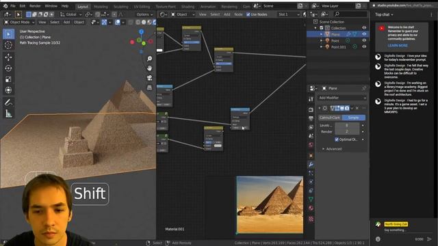 Nodevember #12 Pyramids of Giza | Shading Live | Blender 2.90.1 смотреть онлайн