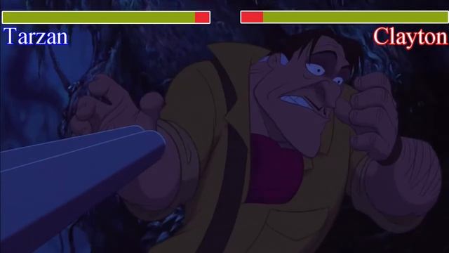 Tarzan Vs. Clayton With Healthbars|Tarzan