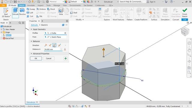 9-Extrude from Sketch for Autodesk Inventor смотреть онлайн