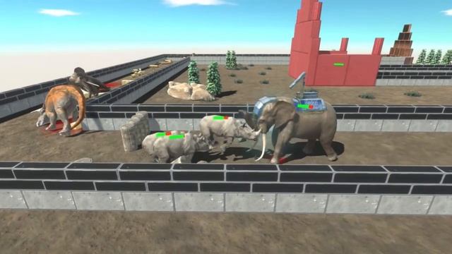 RHINOCEROS AGAINST 9 ANIMALS !!! смотреть онлайн