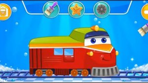 Мультик раскраска и мойка поездов Игра для детей Game for kids HD