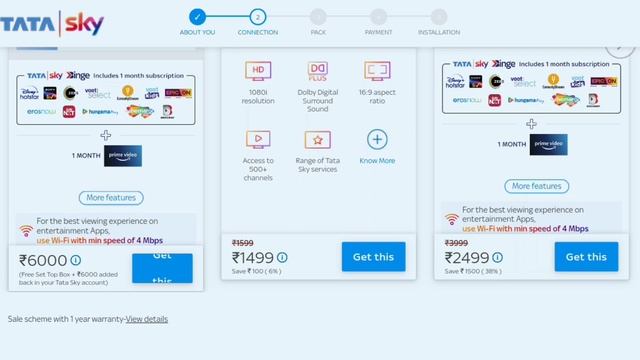 Tata Sky Binge Plus Smart Set Top Box For TV & OTT APP Free | Get Tata Sky New Connection Free