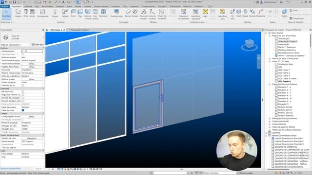 O jeito simples de colocar portas e janelas em paredes cortinas | Parede Cortina Revit смотреть онлайн