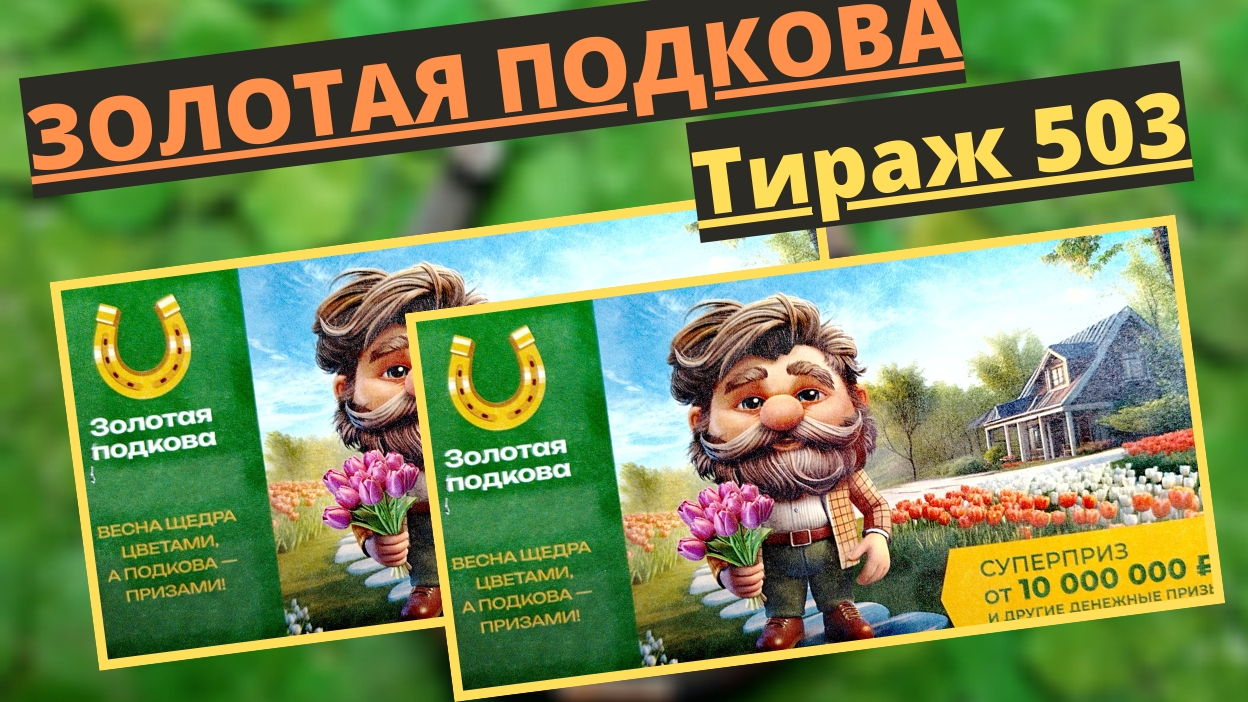 Проверить билет лотереи ЗОЛОТАЯ ПОДКОВА тираж № 503 от 20 апреля 2025 ., Столото! смотреть онлайн