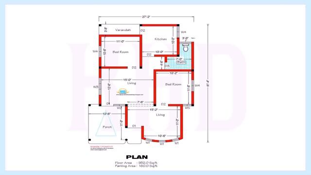 3 Bedroom House Plan Elevation (see description) смотреть онлайн