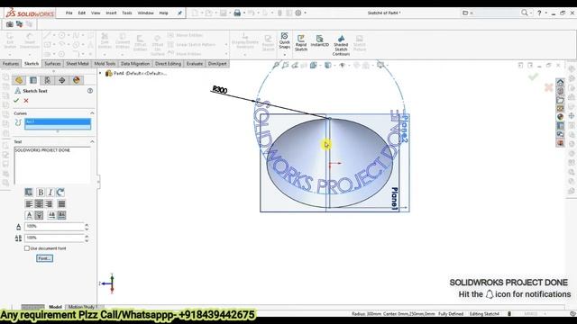 Embossed text on a cone or conical surface using SolidWorks | SPD смотреть онлайн