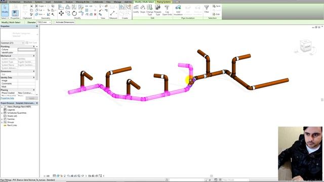 Selecionando Trechos de Tubos e Alterando Slope - Revit MEP Hidráulica смотреть онлайн