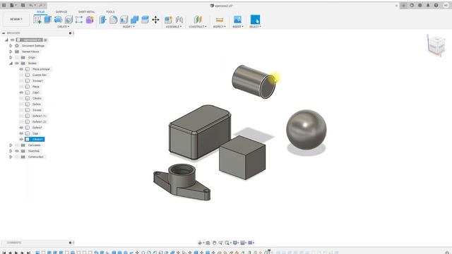 Autodesk Fusion - Tutorial - 16 - Browser (Navegador), Bodies смотреть онлайн