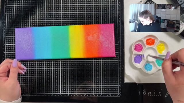 Join me as I paint a rainbow and stars art piece on canvas!! смотреть онлайн