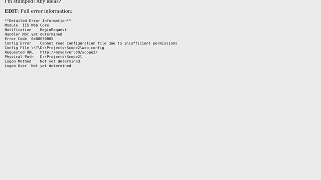DevOps & SysAdmins: authorization: application pool identity cannot access path смотреть онлайн