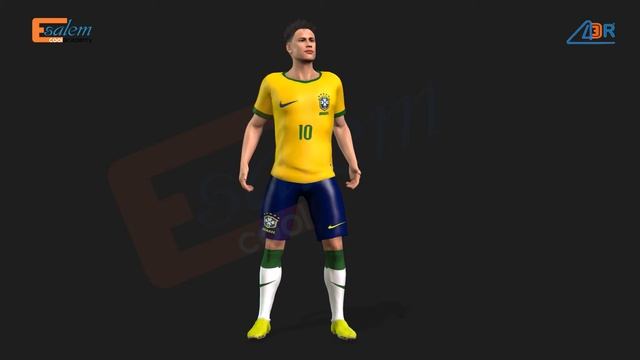 Neymar famous soccer player 3D Rigged model ready for animation смотреть онлайн