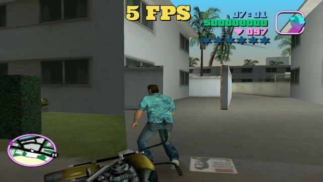 GTA VICE CITY FPS COMPARISON 1 FPS VS 5 FPS VS 10 FPS VS 30 FPS 60 FPS VS 90 FPS