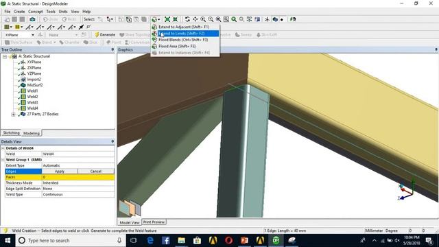 Midsurface, Surface and weld creation using ANSYS Design Modular for Base Frame смотреть онлайн