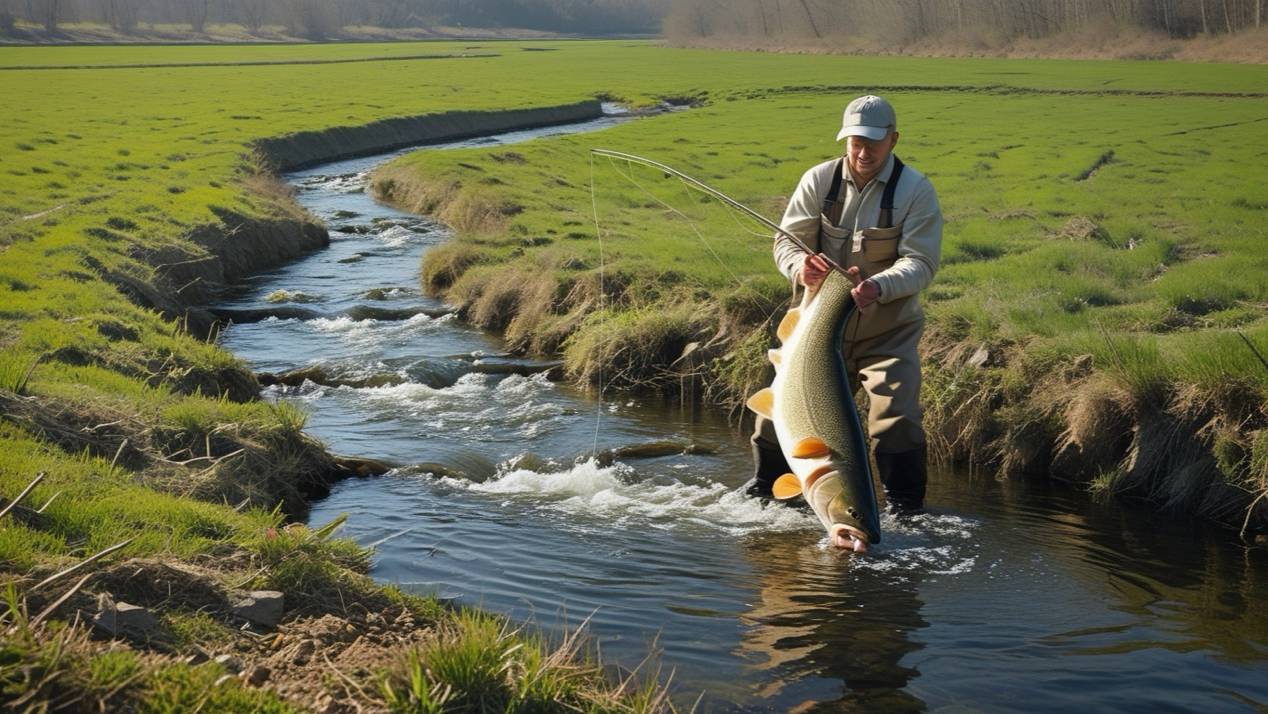 Таскаю ОГРОМНЫХ рыб из обычного ручья! смотреть онлайн