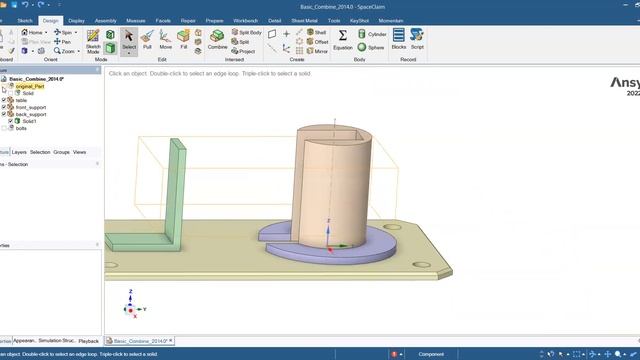 ANSYS SpaceClaim..Most Powerful Combine-Split Body-Split Function смотреть онлайн