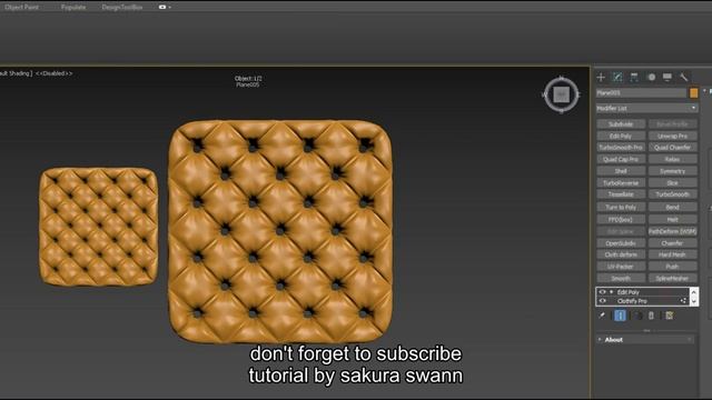 sofa chesterfield 3ds max polycloth+clothify pro смотреть онлайн