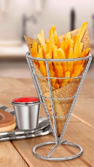 Cestas De Servir Porções Batata Frita Frango Retangular Redonda Ou Cone #shorts