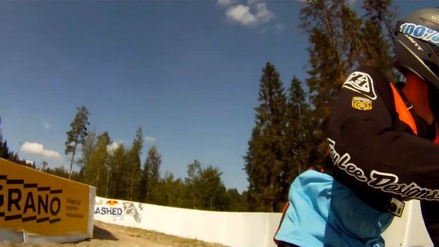 First ever downhill crashed ice track with offroad-skates смотреть онлайн