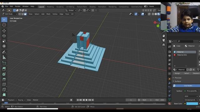 How to Make a Mayan Pyramid using Edit Section Tools In blender. смотреть онлайн