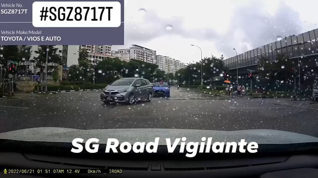 22jun2022 #SGZ8717T toyota vios over taking camcar at the discretionary right turn junction смотреть онлайн