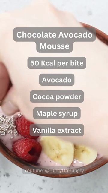 Amazing Low Kcal Dessert, Only 50 Kcal Per Bite With 5 Ingredients, Chocolate Avocado Mousse