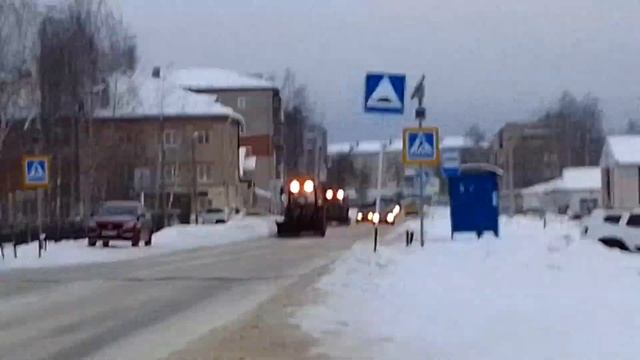 Уборка дорог от снега. Часть 1