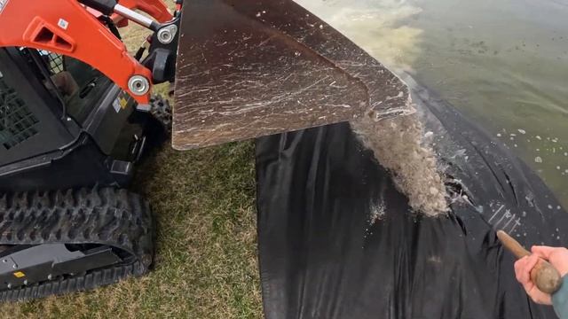 Placing Erosion Stone on Shoreline | New Kubota 75-3 Track Loader смотреть онлайн