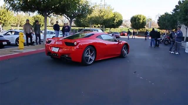 Ferrari 458 Italia START-UP and DRIVE at C&CI Sports Car & Classics Event, 2013! смотреть онлайн