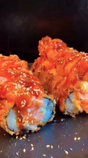 Super ⭐️⭐️⭐️ Crunchy Sushi Roll 😋 😋 #sushi