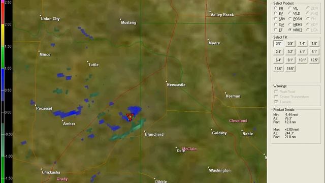 Chickasha To Moore, Oklahoma EF-4 Tornado - Normalized Rotation Loop