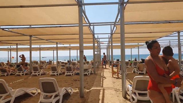 Пляж Отеля Dream World Aqua 5*. Сентябрь 2020. смотреть онлайн