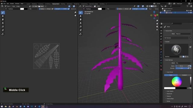 Blender Hand painting game asset || Stylized tree - 03 || смотреть онлайн