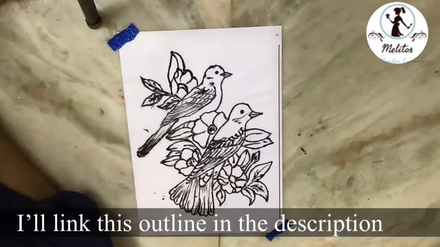 Glass paint with me ❤️. Glass painting of two birds. easy and beautiful. смотреть онлайн