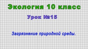 Экология 10 класс (Урок№15 - Загрязнение природной среды.)