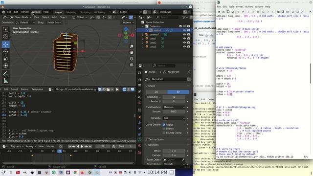 bpy - blender python - generating geometry, shading and animation for a copper coil смотреть онлайн