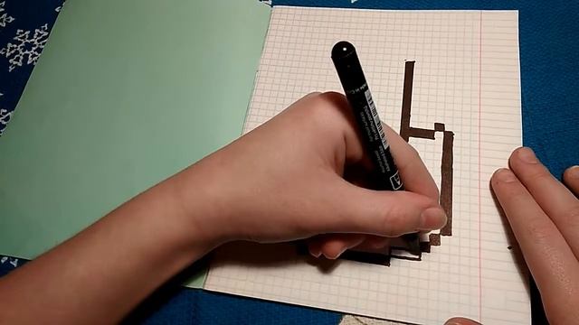 Рисую по клеточкам картошку фри