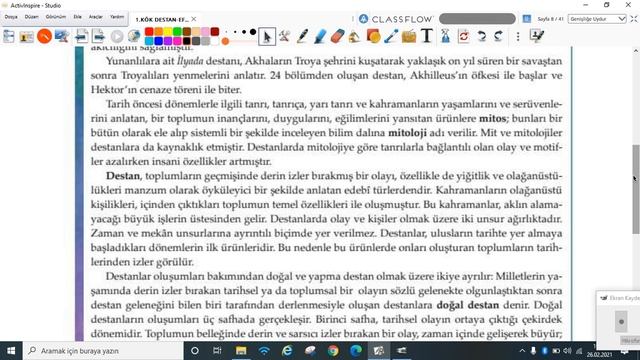 2020-2021 10.Sınıf Türk Dili Ve Edebiyatı E10001 - 4.Ünite Destan Efsane-1 | Anlatan Veysel Altunta
