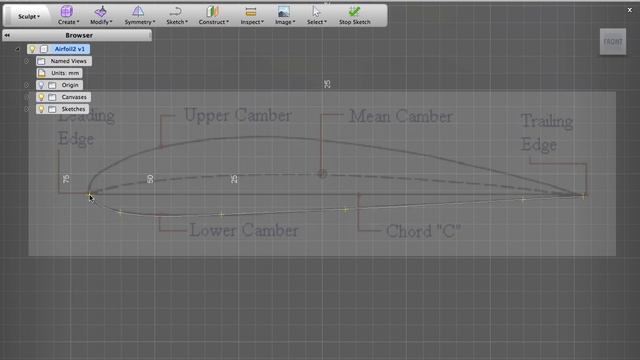Fusion 360 tutorial: Airfoil airfoil from a picture смотреть онлайн
