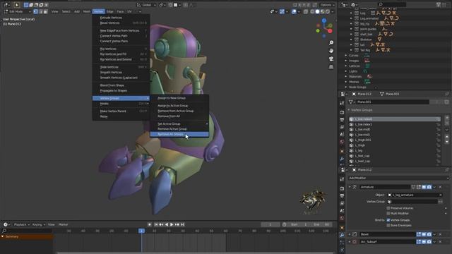 How to remove multiple Vertex Groups in Blender at the same time. смотреть онлайн