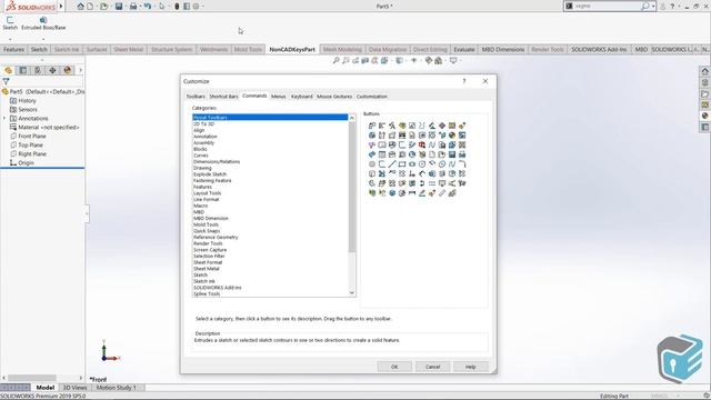 SOLIDWORKS - Creating Custom Command Tab