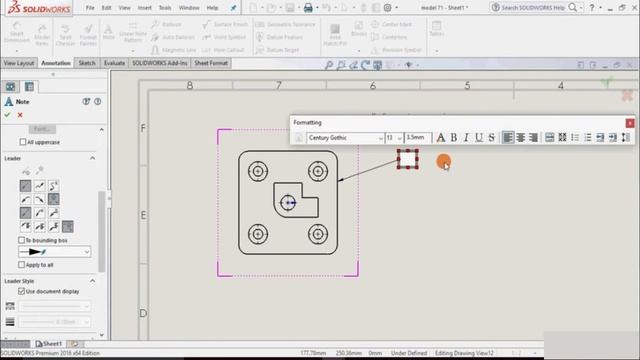 ADDING NOTES AND SYMBOLS - Solid Works Tutorial смотреть онлайн