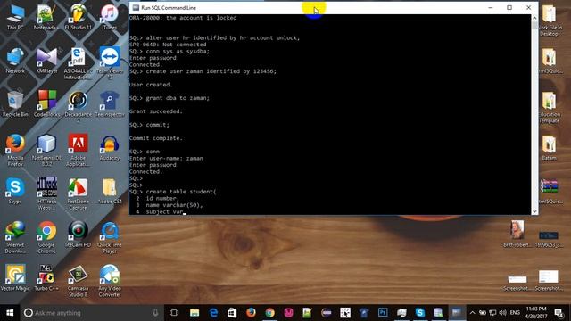 how to create user, create table,insert data,delete data update data from Oracal Database смотреть онлайн