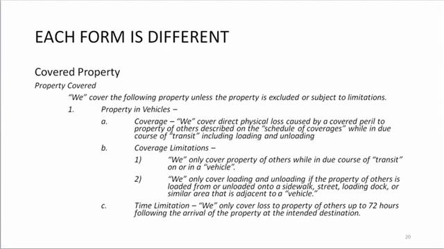Commercial Inland Marine Considerations Part 4/4