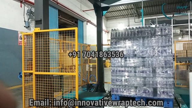 Fully Automatic Rotary arm pallet stretch wrapping machine смотреть онлайн