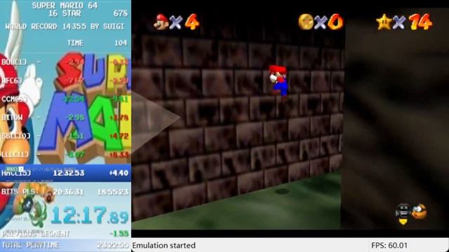 Super Mario 64 16 Star EMU speedrun in 19:40 смотреть онлайн