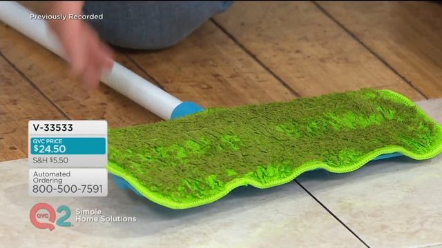 Don Aslett's Super-size Microfiber Mop with 8 Washable Pads on QVC смотреть онлайн